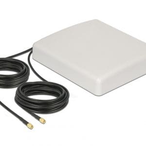 Antena exterioara LTE MIMO 2 x SMA Plug 8 dBi directionala + cablu RG-58 10m, Delock 89891