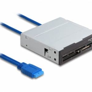 Cititor de carduri 3.5″ cu 6 sloturi + USB-A, Delock 91759