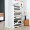HomCom dulap pantofi, 3 compartimente, 60×24×132cm, alb | AOSOM RO