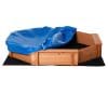 Outsunny Jucarie Plaja si Nisip din Lemn pentru Copii Octogonala cu Scaune si Copertina, Joc de Gradina pentru Copii 3-8 Ani, 139.5×139.5×21.5cm
