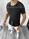 Tricou barbati negru slim fit Vagabond B1946 k1-1