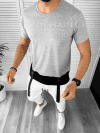 Tricou barbati slim fit gri B1957 V1-2.1 2