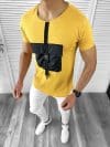 Tricou barbati slim fit galben B1975 V4-4.3