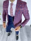 Sacou barbati in carouri slim fit B5282 P18-5.1