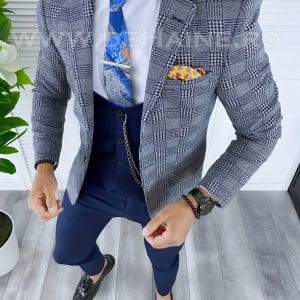 Sacou barbati in carouri slim fit B5314 88-3 E