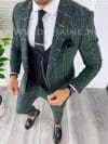 Costum barbati slim fit + Vesta neagra B5380 E 21-3
