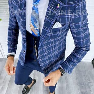 Sacou barbati in carouri slim fit B5589 E