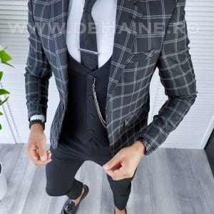 Sacou barbati in carouri slim fit B5604 Y E 67-5