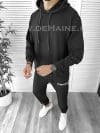 Trening barbati negru pantaloni + hanorac oversize B5928 O2-3.1