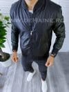 Geaca barbati neagra din piele ecologica B5998 29-1.2.3