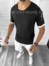 Tricou barbati slim fit negru B7809 P0-4.1