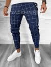 Pantaloni barbati casual regular fit bleumarin in carouri B7880 251-4 E