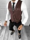 Vesta barbati eleganta slim fit maro B8067 141-6 E