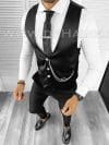 Vesta barbati eleganta slim fit neagra B8076 201-3 e
