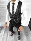 Vesta barbati eleganta slim fit neagra B8100 201-3 e
