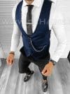 Vesta barbati eleganta slim fit bleumarin B8103 142-6 E