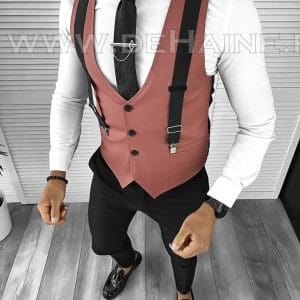 Vesta barbati eleganta slim fit roz B8113 140-6 E