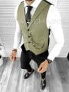 Vesta barbati eleganta slim fit verde B8133 141-6 E