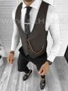 Vesta barbati eleganta slim fit maro B8135 142-6 E