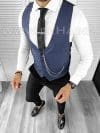 Vesta barbati eleganta slim fit bleumarin B8155 140-6 E