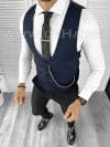 Vesta barbati eleganta slim fit bleumarin B8172 141-6 E