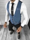 Vesta barbati eleganta slim fit bleu B8175 141-6 E