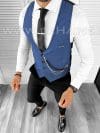 Vesta barbati eleganta slim fit albastra B8180 141-6 e