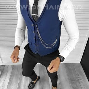 Vesta barbati slim fit bleumarin B8258 75-4