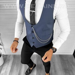 Vesta barbati slim fit albastra B8265 132-5 e