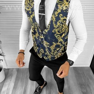 Vesta barbati slim fit cu imprimeu B8267 75-4 E