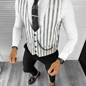 Vesta barbati slim fit cu imprimeu B8269 76-4 E