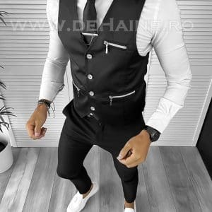 Vesta barbati eleganta slim fit neagra B8966 M4-1.1