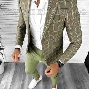 Sacou barbati in carouri slim fit B5019 85-2 100A-2 E
