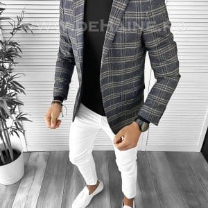 Sacou barbati slim fit in carouri B9746 78-1 E