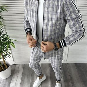 Trening barbati slim fit Pantaloni + Hanorac B9847 D11-4