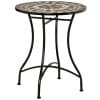 Outsunny Masa rotunda stil bistro de 60cm, cu mozaic, pentru gradina, veranda exterior, balcon, Gri