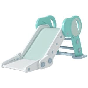Tobogan de interior pliabil pentru copii AIYAPLAY, tobogan din plastic pentru copii de la 18 luni la 3 ani, 102x53x53cm, de culoare verde