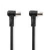 Cablu antena coaxial IEC 120dB/75Ohm unghi 90 grade T-T 1.5m, Nedis CSGL40120BK15
