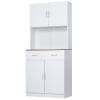 Bufet de bucatarie cu dulapuri HOMCOM, 80x40x180cm, alb | AOSOM RO