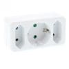 Stecher triplu 1 x Schuko + 2 x Euro Alb, ELAD-2EU1SH-WL