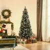 HOMCOM Brad de Craciun Artificial acoperit cu Zapada Baza Detasabila 618 Ramuri, decoratiuni de craciun | AOSOM RO