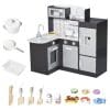 Bucatarie de jucarie cu accesorii cu efect realist, margini rotunjite pentru siguranta, 86x64x84,5cm HOMCOM | Aosom RO