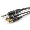 Cablu audio jack stereo 6.35mm la 2 x RCA T-T 6m, HBP-6SC2-0600