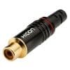 Conector audio de lipit RCA mama metalic, HICON HI-CF06-RED