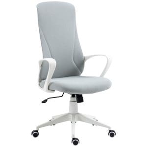 Vinsetto Scaun de birou ergonomic si tapitat, cu inaltime reglabila si functie de inclinare, 62x56x110-119.5 cm, gri | Aosom RO