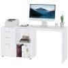 HomCom birou de colt, reversibil, 117×83.5×76 cm, alb | AOSOM RO
