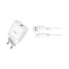 Incarcator priza 1 x USB 3A + cablu USB type C Alb, XO L63