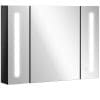 Set de masa din 5 Piese HOMCOM cu 1 masa dreptunghiulara 100x63x76.5cm si 4 Scaune 45x40x82cm, otel si MDF, Negru si lemn natural | Aosom RO
