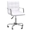 Scaun de birou captusit HOMCOM, cu roti, reglabil, alb | Aosom RO