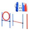 PawHut Set Agility Dog pentru Dresarea Cainilor, Obstacole de sarit si Slalom, Geanta de Transport